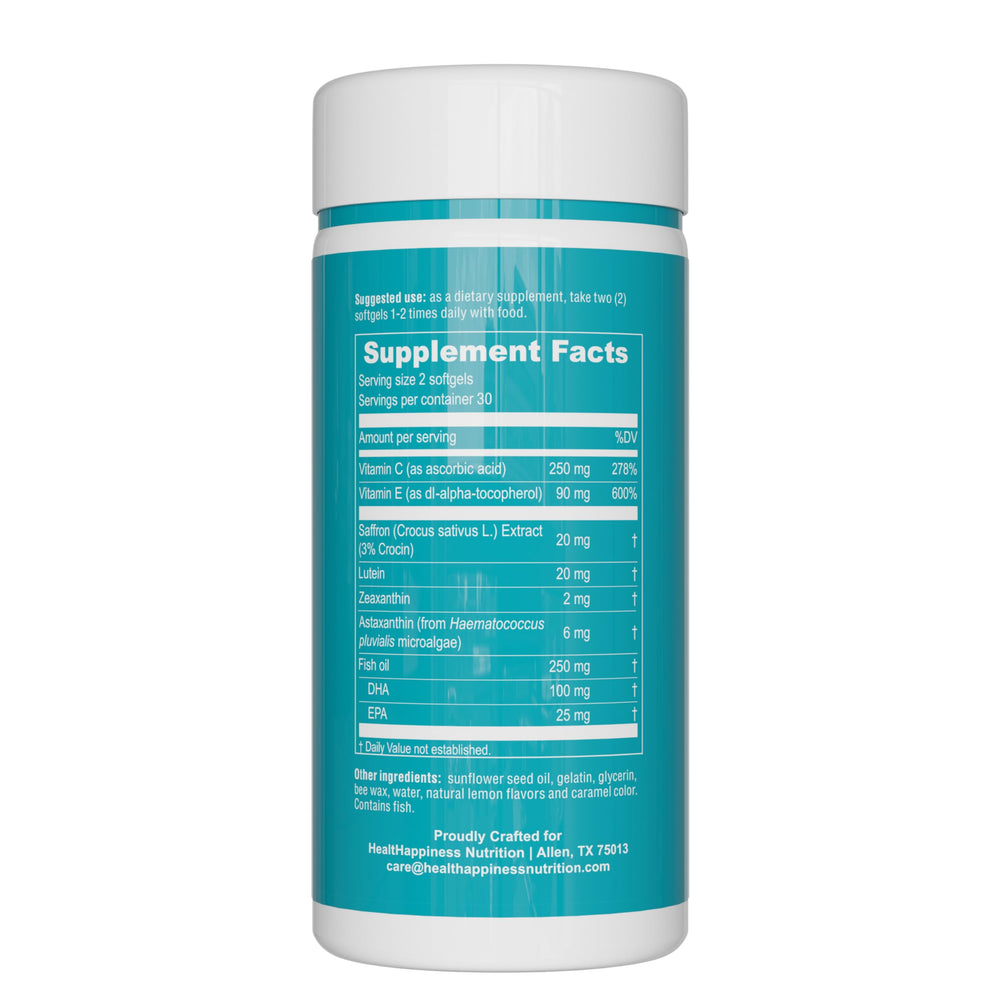 Back view of UpNourish AREDS2 bottle with label