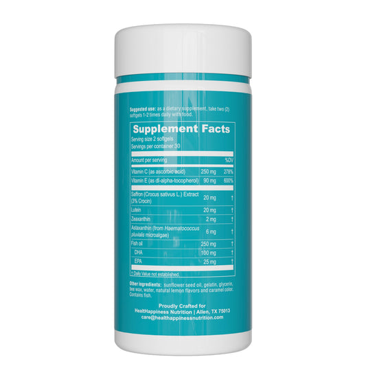 Back view of UpNourish AREDS2 bottle with label