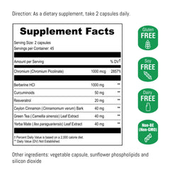 Front view of UpNourish Berberine bottle with label