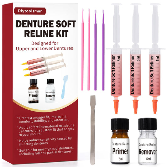 Upper and lower denture soft reline kit pack shot