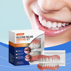 Close-up of upper and lower denture liners