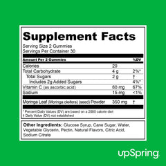 Green Apple flavored Milkflow Moringa Gummies on white