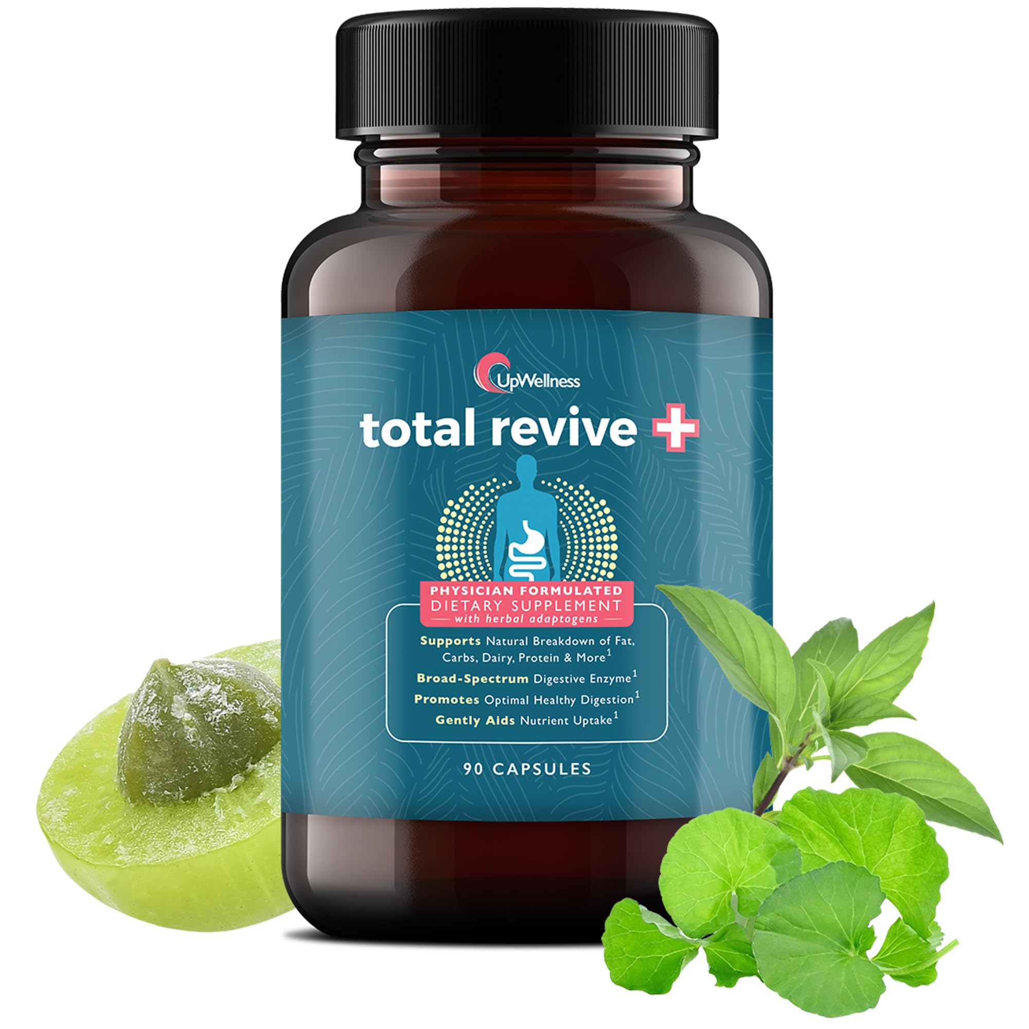 Product bottle of UpWellness Total Revive+ Digestive Enzymes