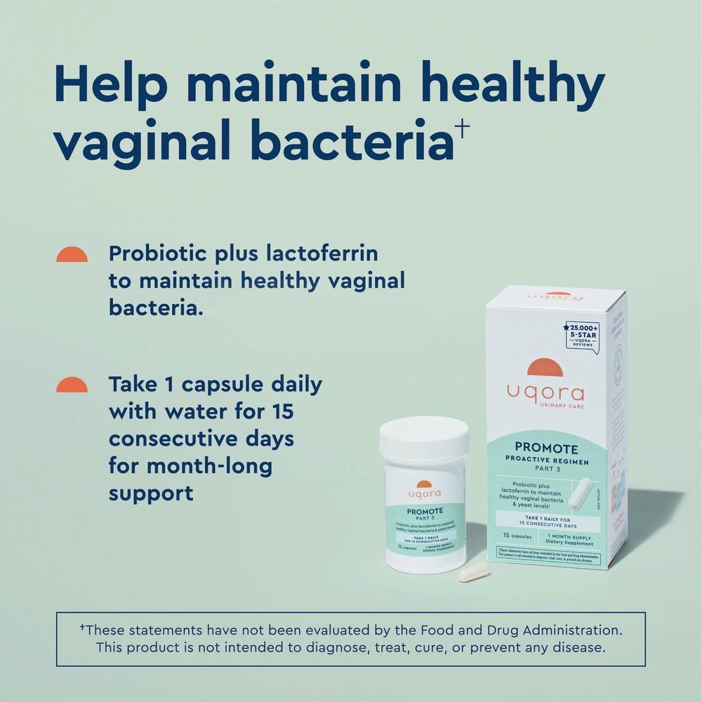 Uqora Promote bottle - back label with ingredients
