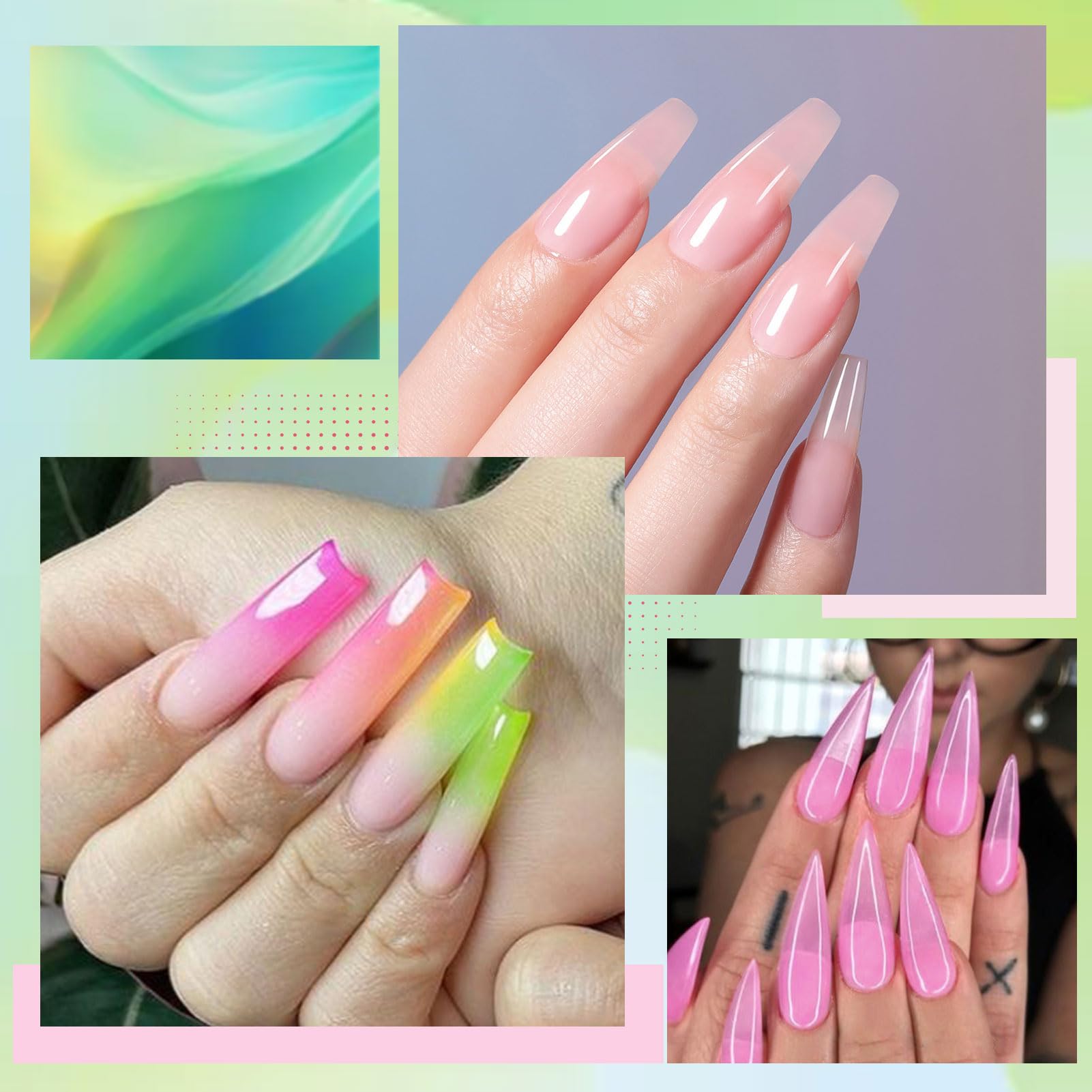 UR SUGAR 6-colors extension gel bottles for quick at-home nail extensions.