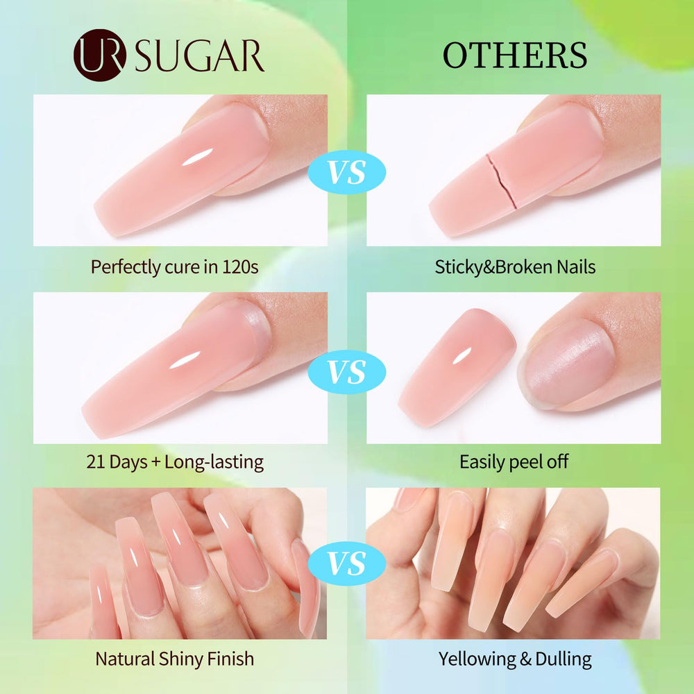 UR SUGAR Green neon extension gel for fresh spring looks and shine.