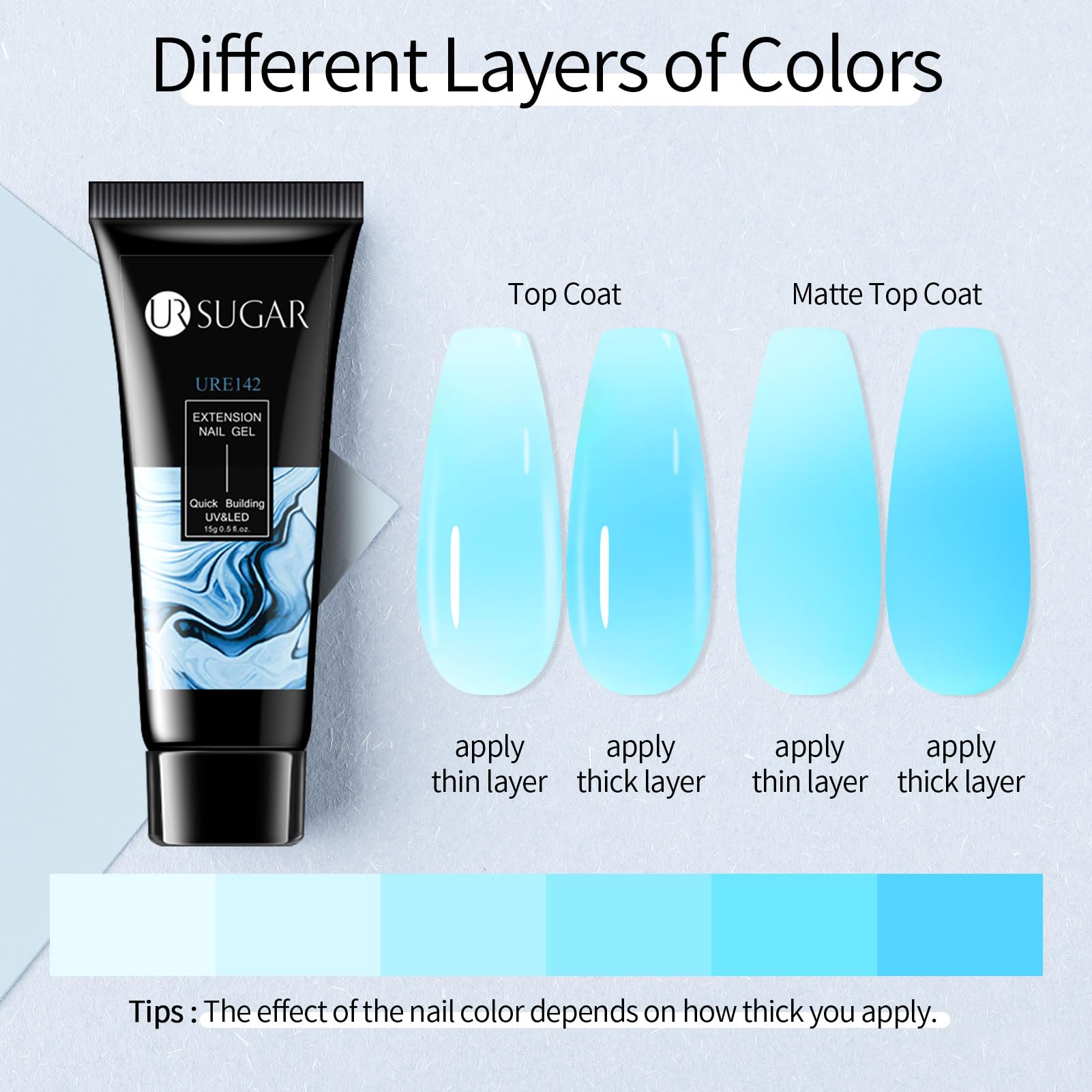 UR SUGAR Orange neon extension gel for sunny, eye-catching designs.