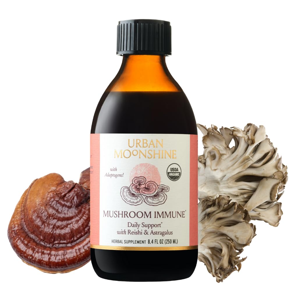 Bottle of Urban Moonshine Mushroom Immune supplement