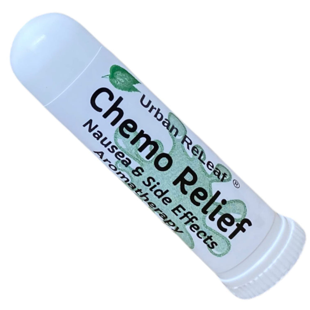Urban ReLeaf Chemo Relief inhaler front view for discreet, on-the-go nausea comfort.
