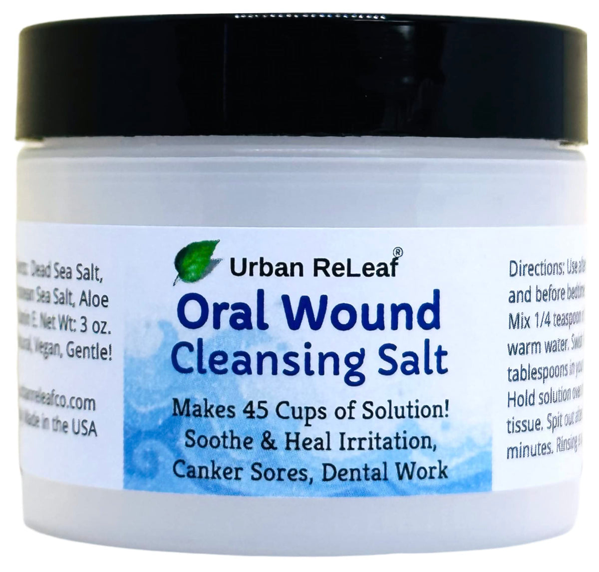 Urban ReLeaf Oral Wound Cleansing Salt packaging