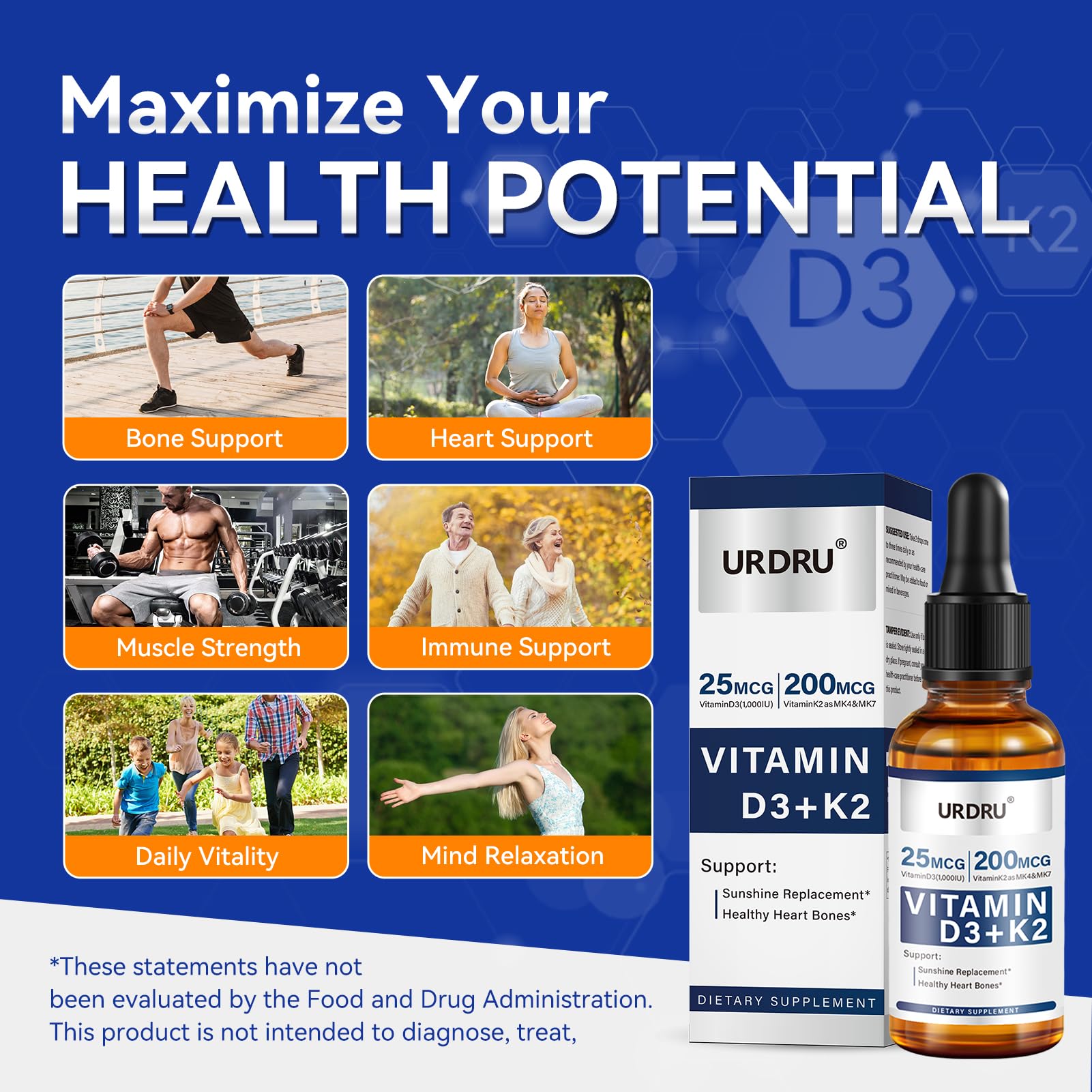 URDRU D3 K2 liquid drops ingredient list