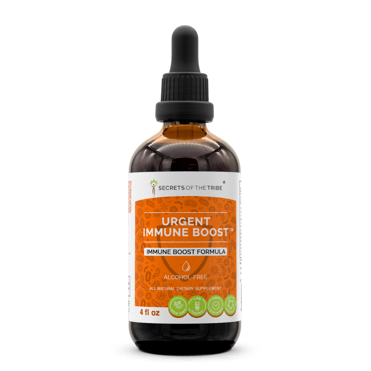 4 oz bottle of urgent immune boost drops with elder and echinacea