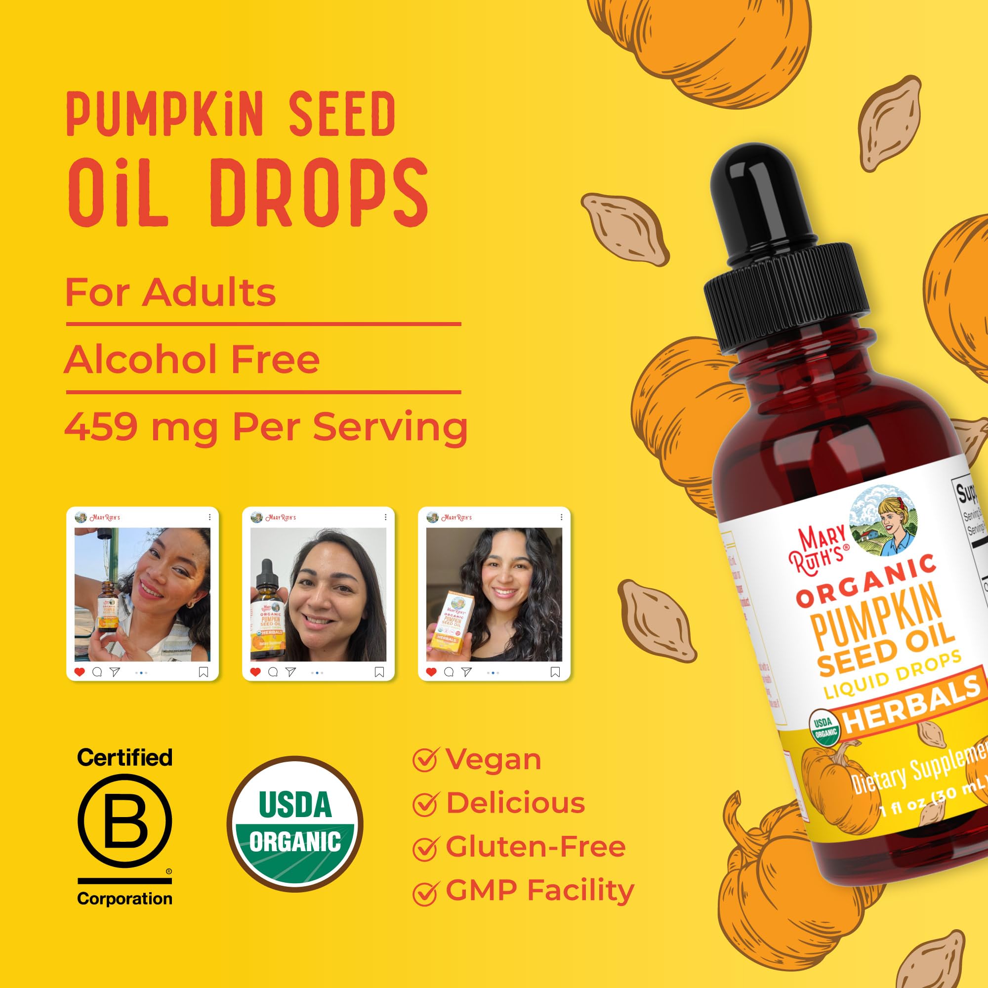 Graphic highlighting urinary health benefits of pumpkin seed oil