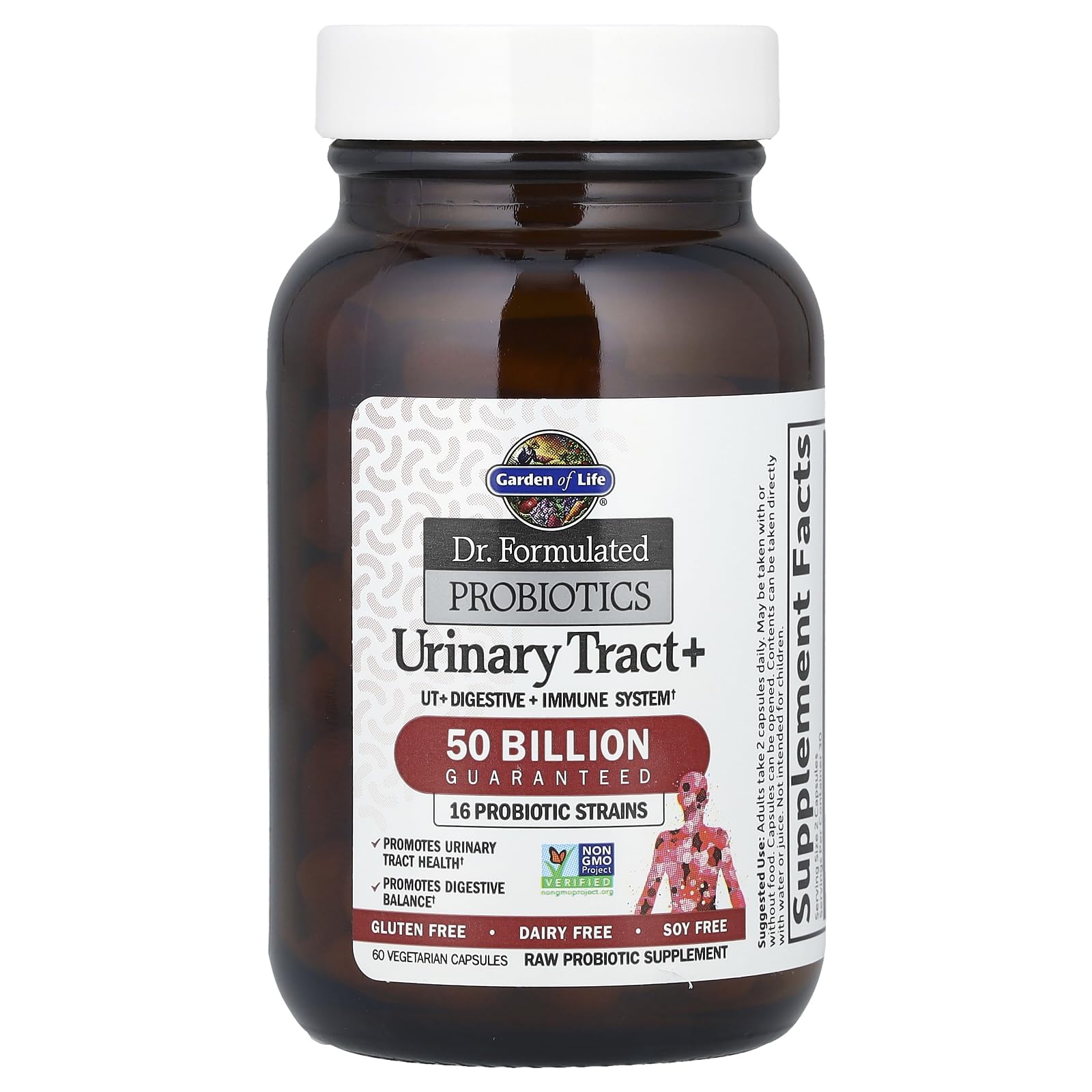 Front packaging label for Garden of Life Urinary Tract+ probiotic