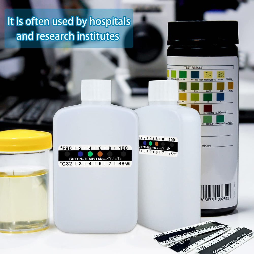 Complete 14-piece urine test kit packaging and accessories