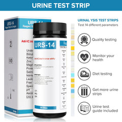 Close-up of urine test strip showing color chart