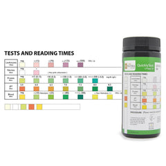 Person using urine test strips to test urine