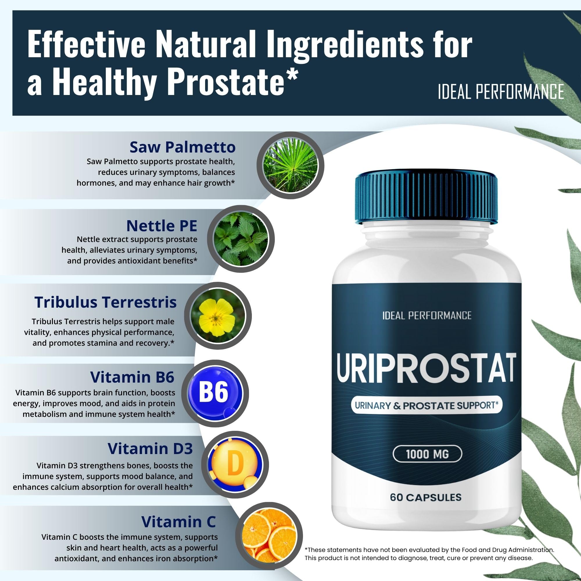 Uriprostat ingredients label close-up