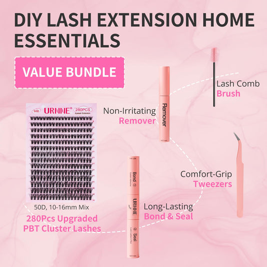 URNNE 280 pcs lash clusters offer abundant options for customized voluminous looks.