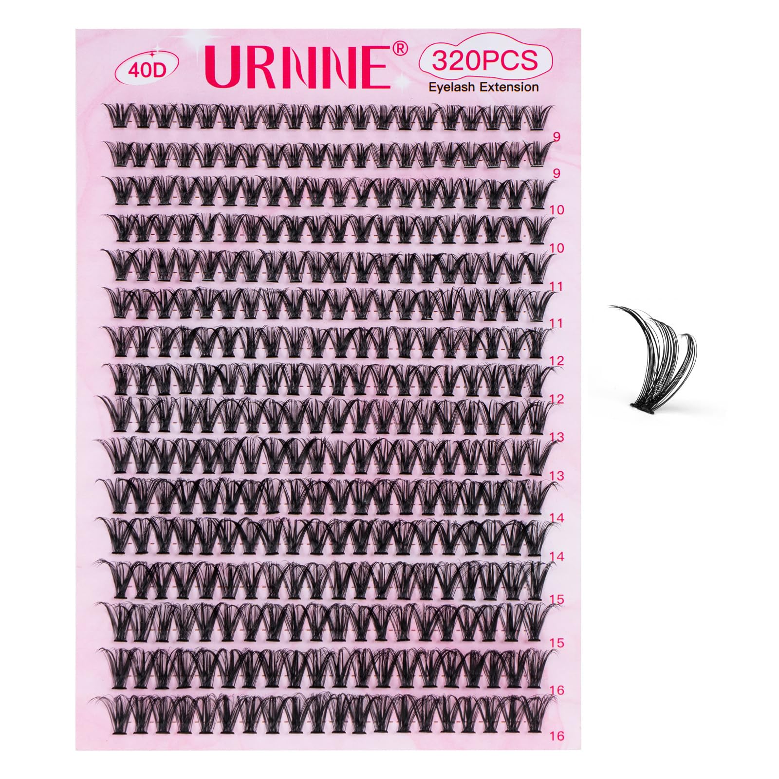 URNNE packaging and instruction guide for DIY lash setup.