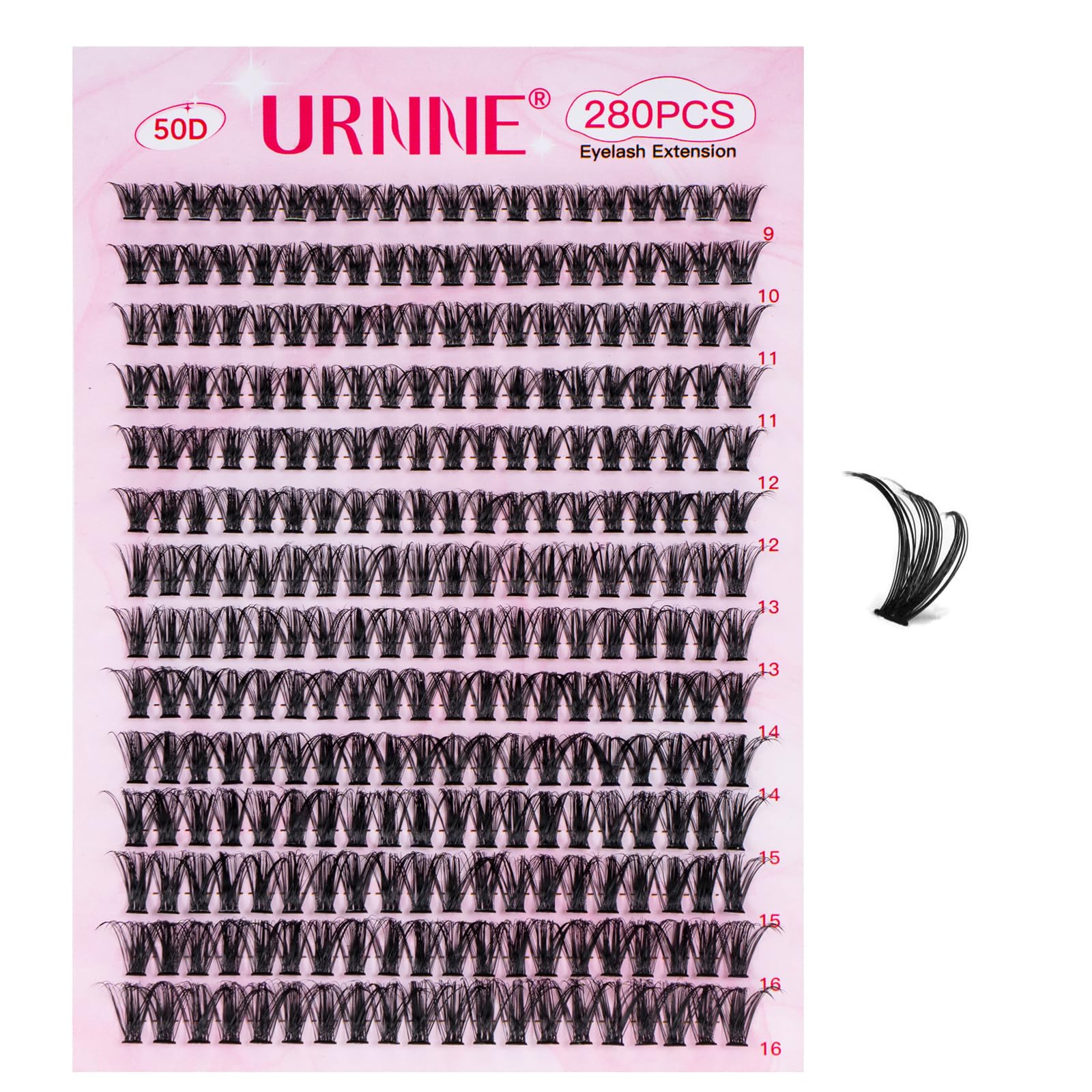 URNNE soft-pbt-lashes-closeup highlights lightweight, fluffy feel for comfortable wear.