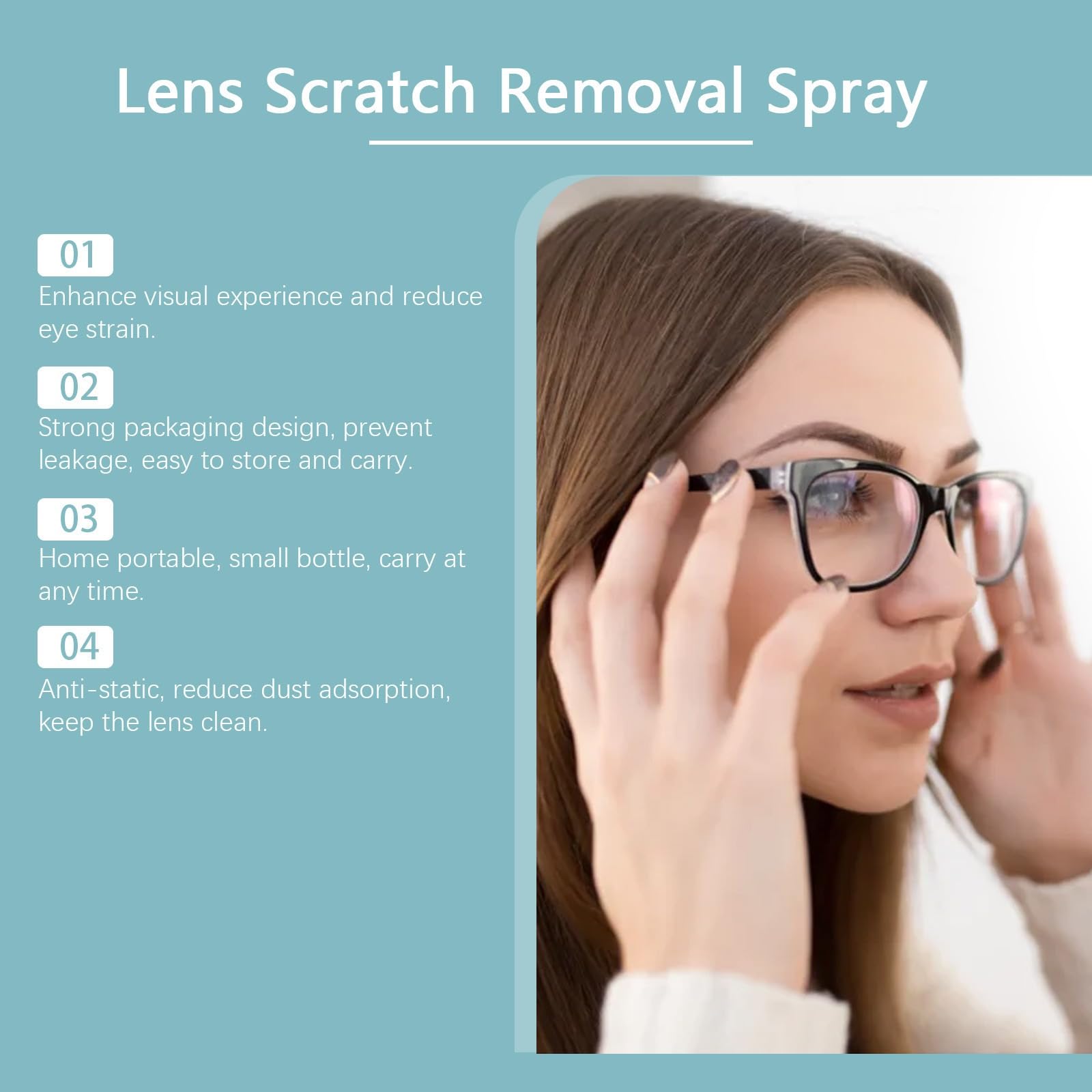 Soft lint-free cloth wiping lens after application