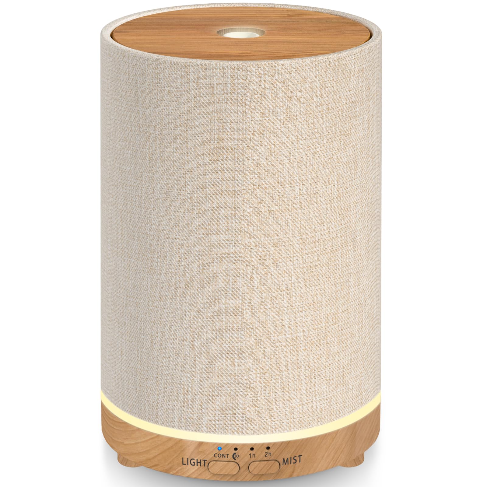 URPOWER 100ML essential oil diffuser with linen cover and wood grain base