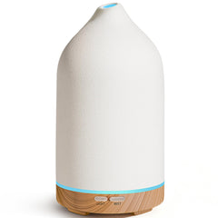 URPOWER 120ml ceramic essential oil diffuser with wood grain base