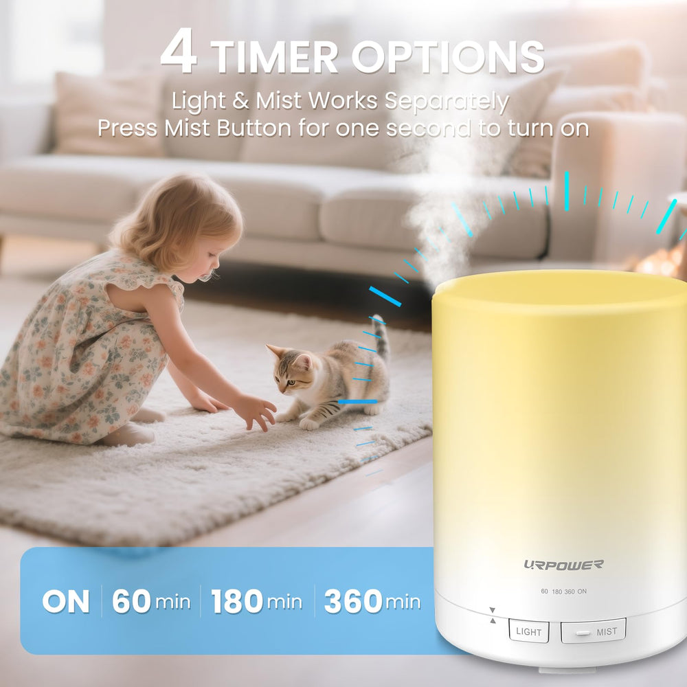 Sleek cylindrical design with leak-proof water tank