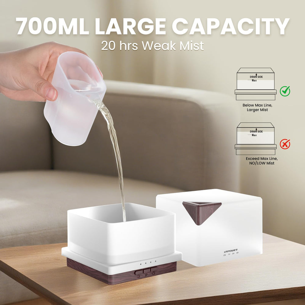 Diffuser placed in a serene bedroom setup