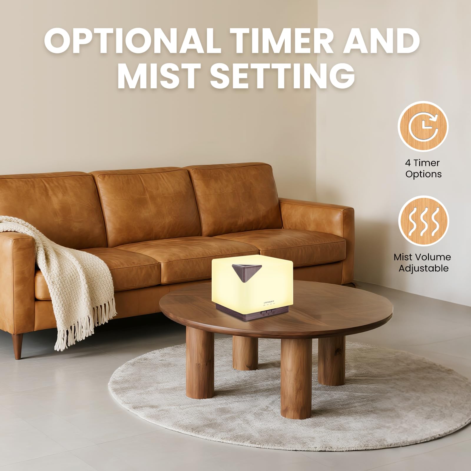 Woodgrain housing close-up of URPOWER diffuser