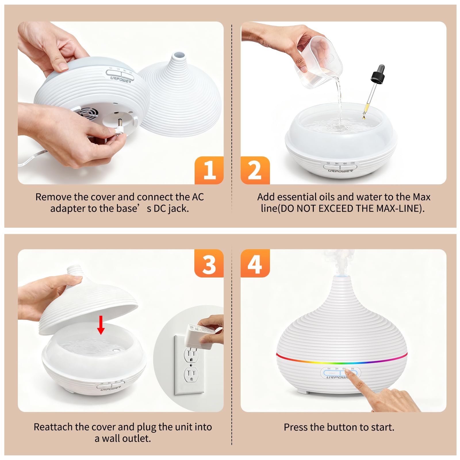 URPOWER diffuser makes a thoughtful gift for birthdays and housewarmings.