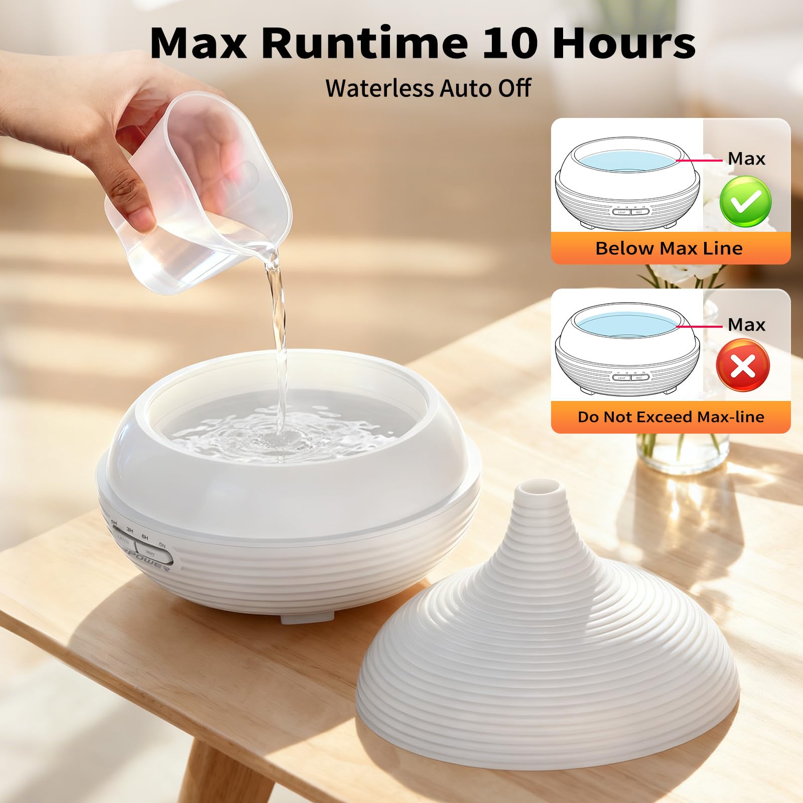 URPOWER diffuser BPA-free materials ensure safe daily use in homes.