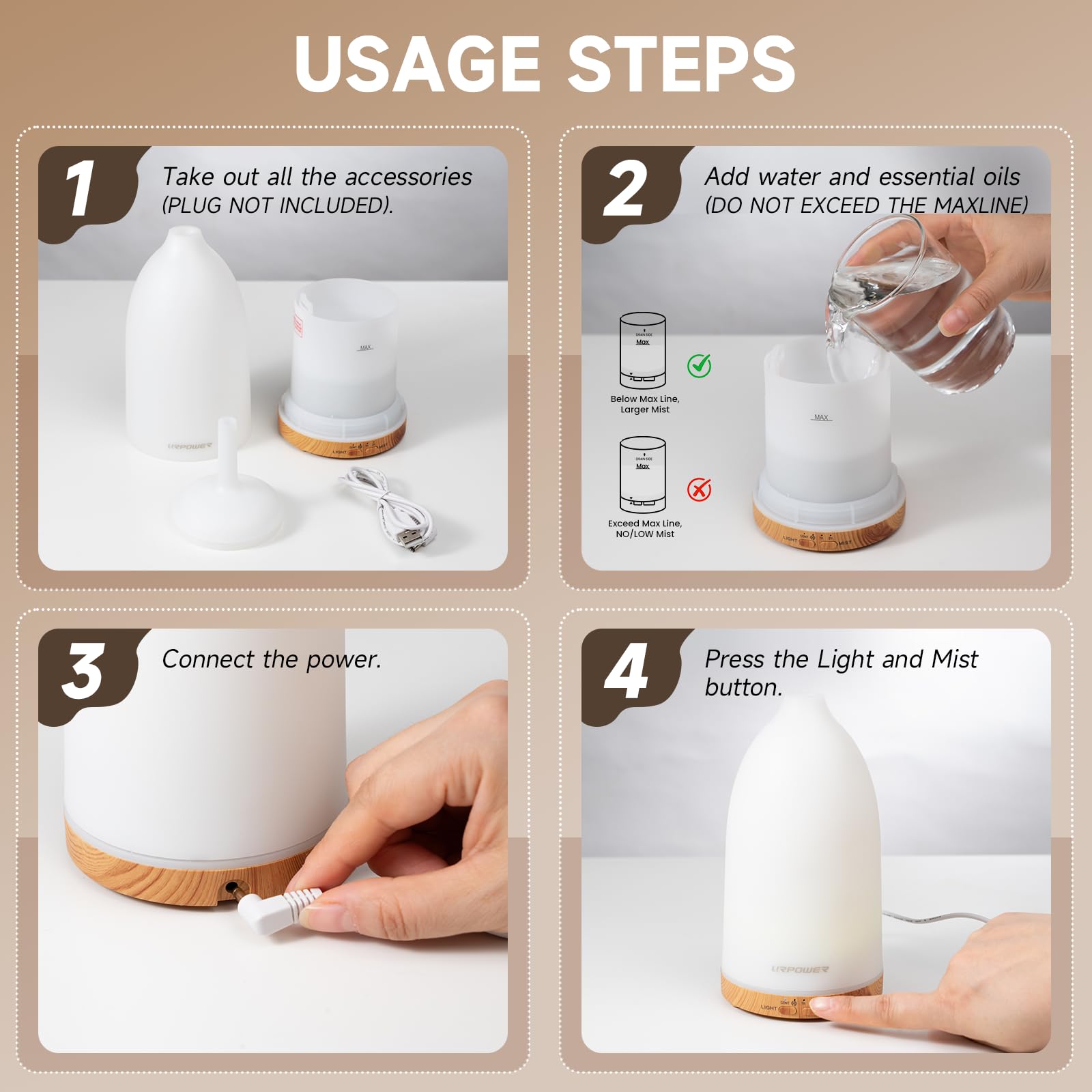 Diffuser placed in a living room setting for ambience.