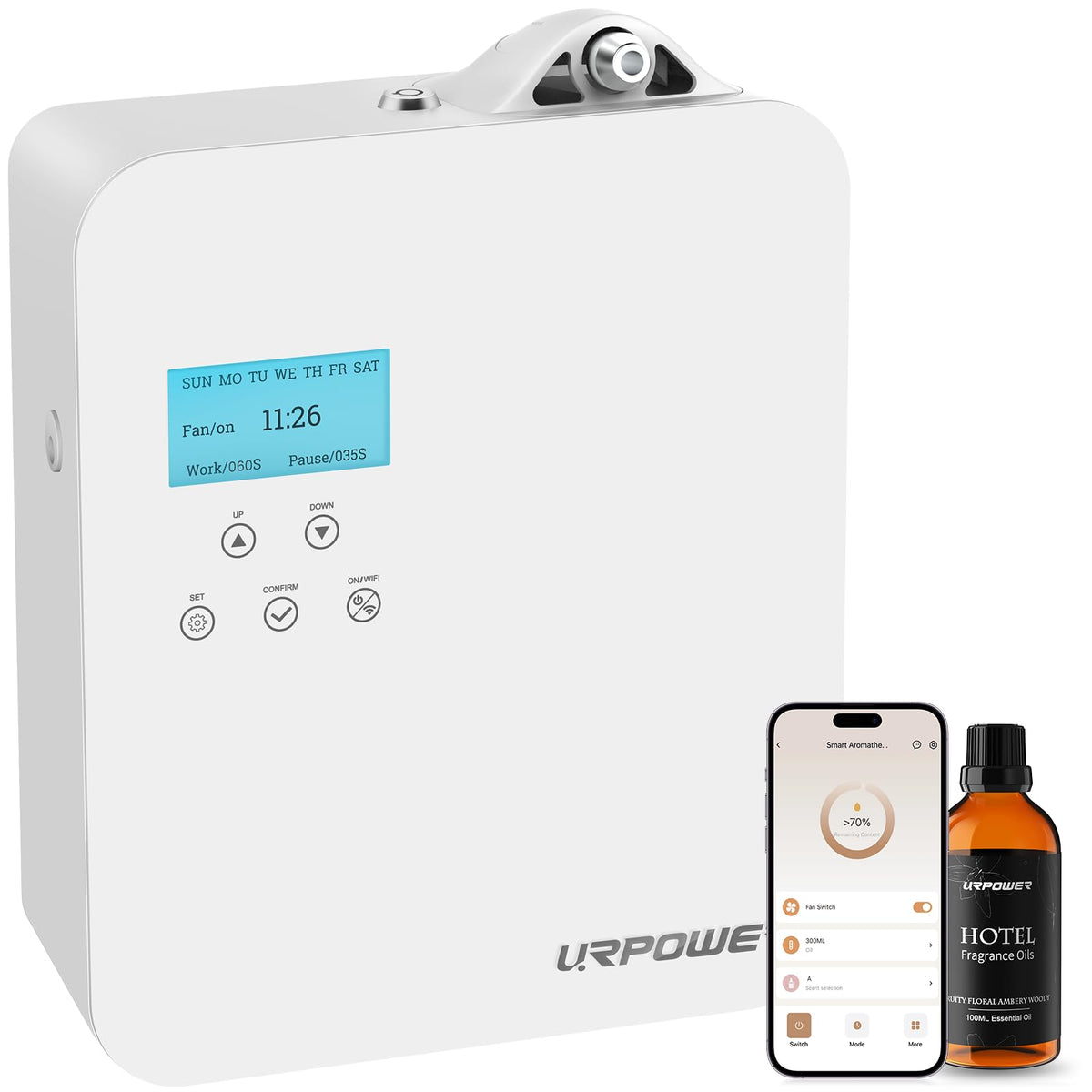 URPOWER 300ml waterless nebulizing scent diffuser – front view