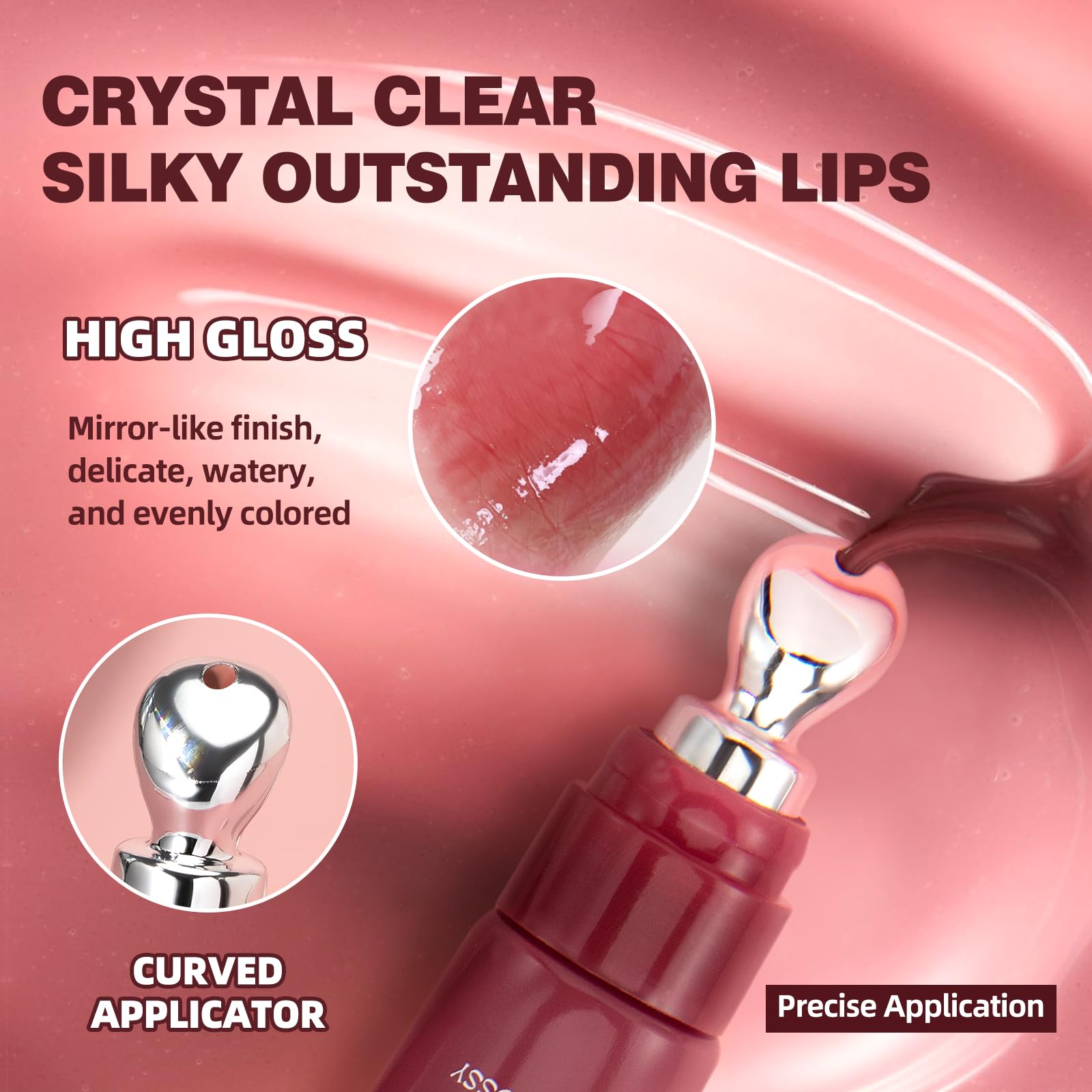 URQT Brightening Lip Serum with Cooling Metal Applicator for refreshing glide
