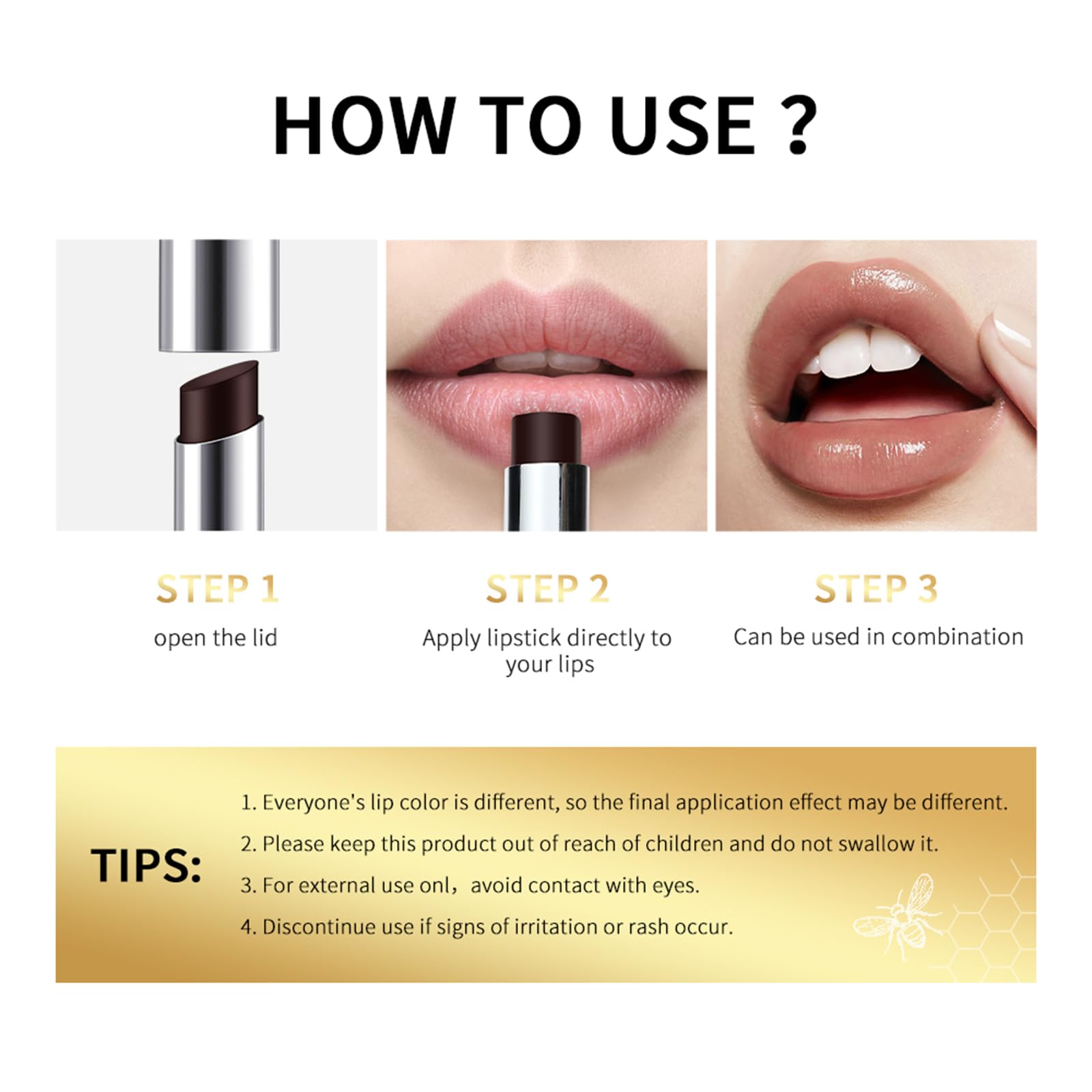 URQT Glossy finish with lasting hydration and subtle color on lips.