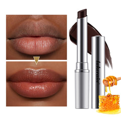 URQT Honey Lipstick Tinted Balm on lips shows smooth glossy finish.