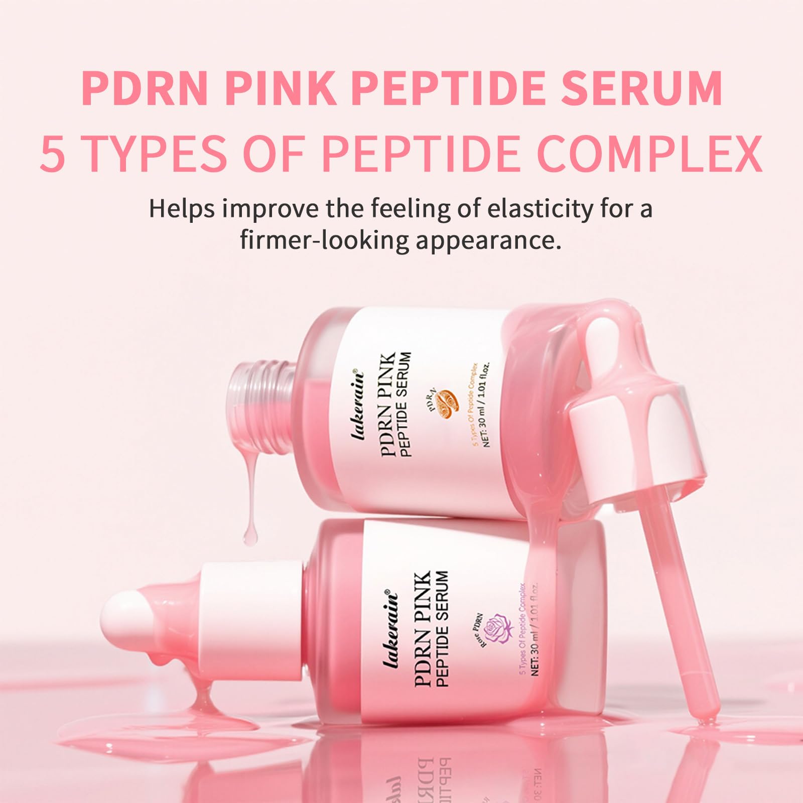 URQT bottle label highlights Niacinamide and multi-peptide complex