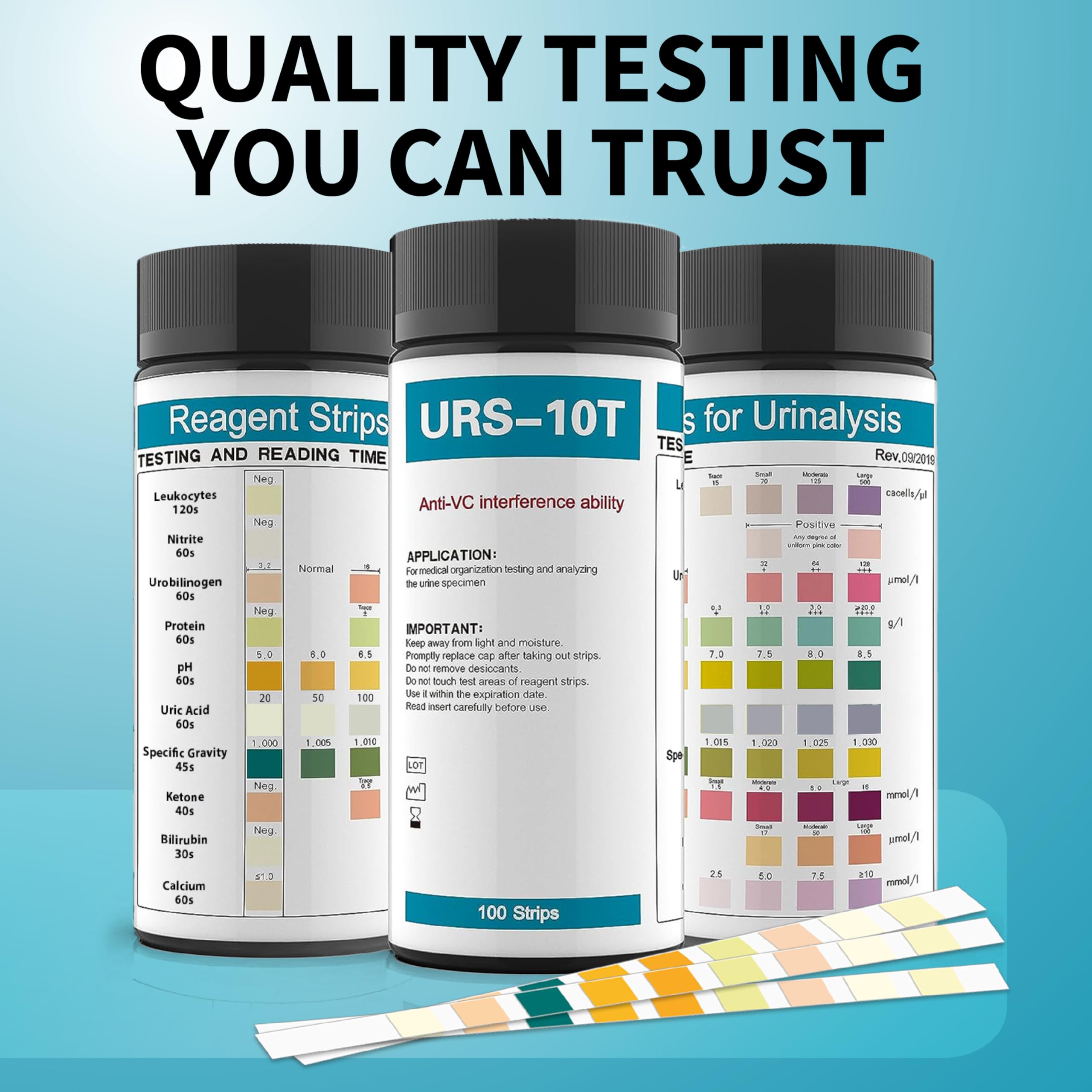 Urine sample testing with URS 10-in-1 strips