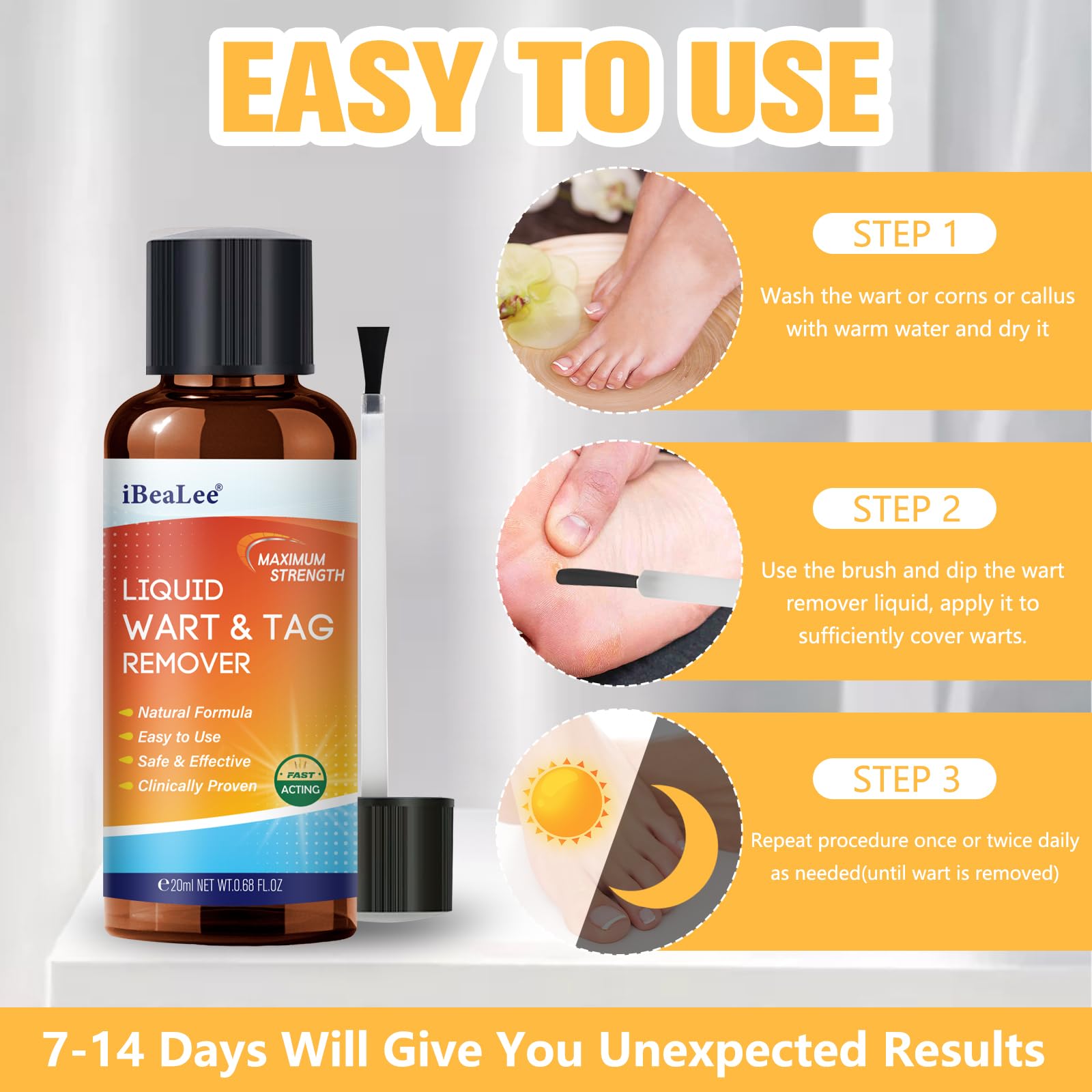 URSEORY Wart Removal Kit in hand—clean, accurate application to affected area.