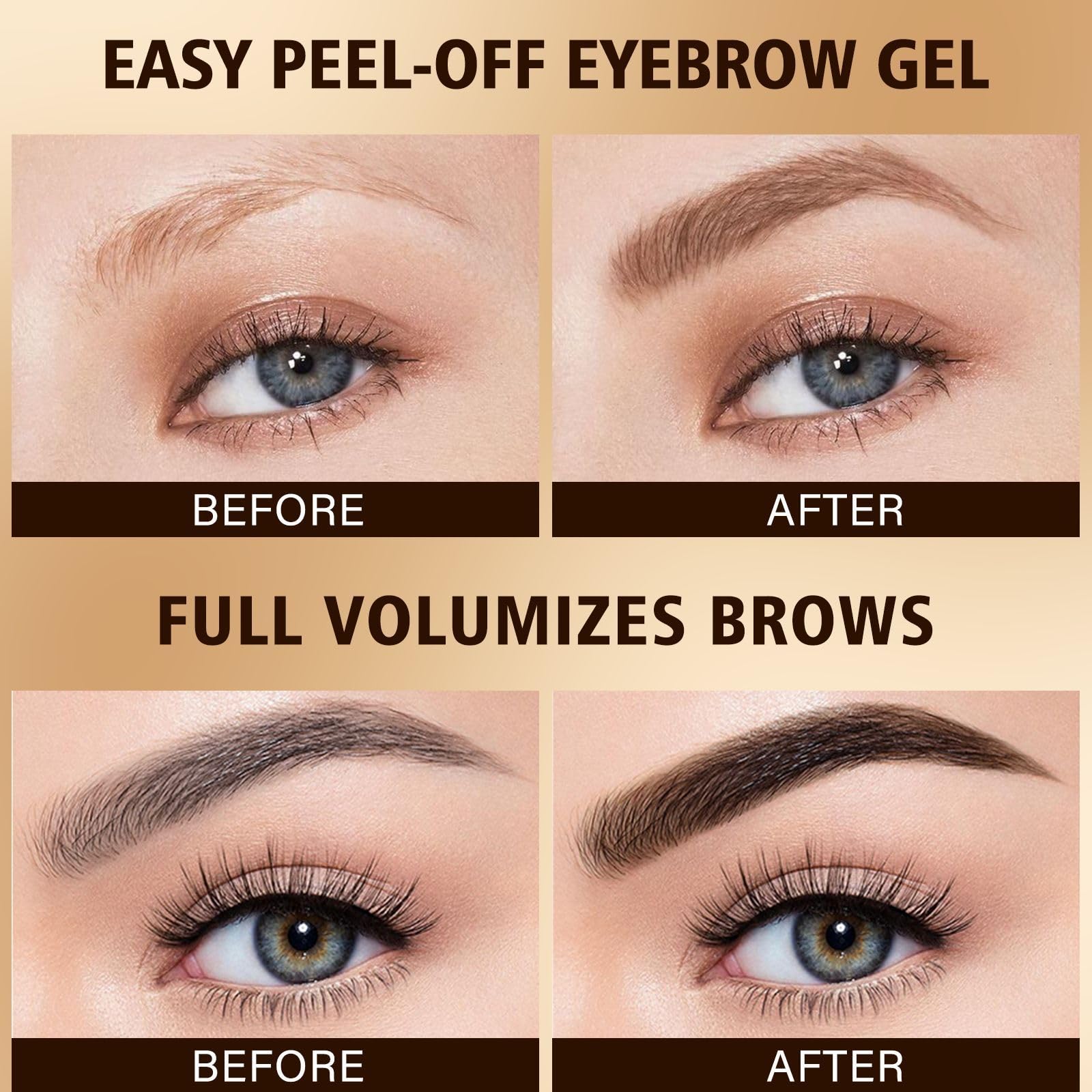 Ursoulney brow gel dark brown tube shown with packaging for convenience.