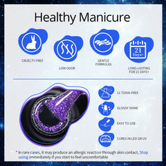 UR SUGAR Gold Glitter Gel adds sparkling, festive accents to nails.