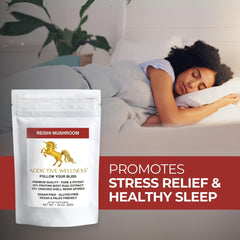American-owned Addictive Wellness reishi product branding and packaging