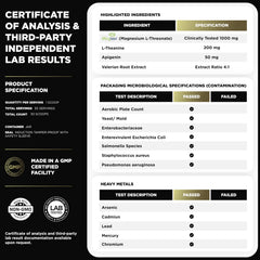Labelling showing USA GMP-certified facility and manufacturing