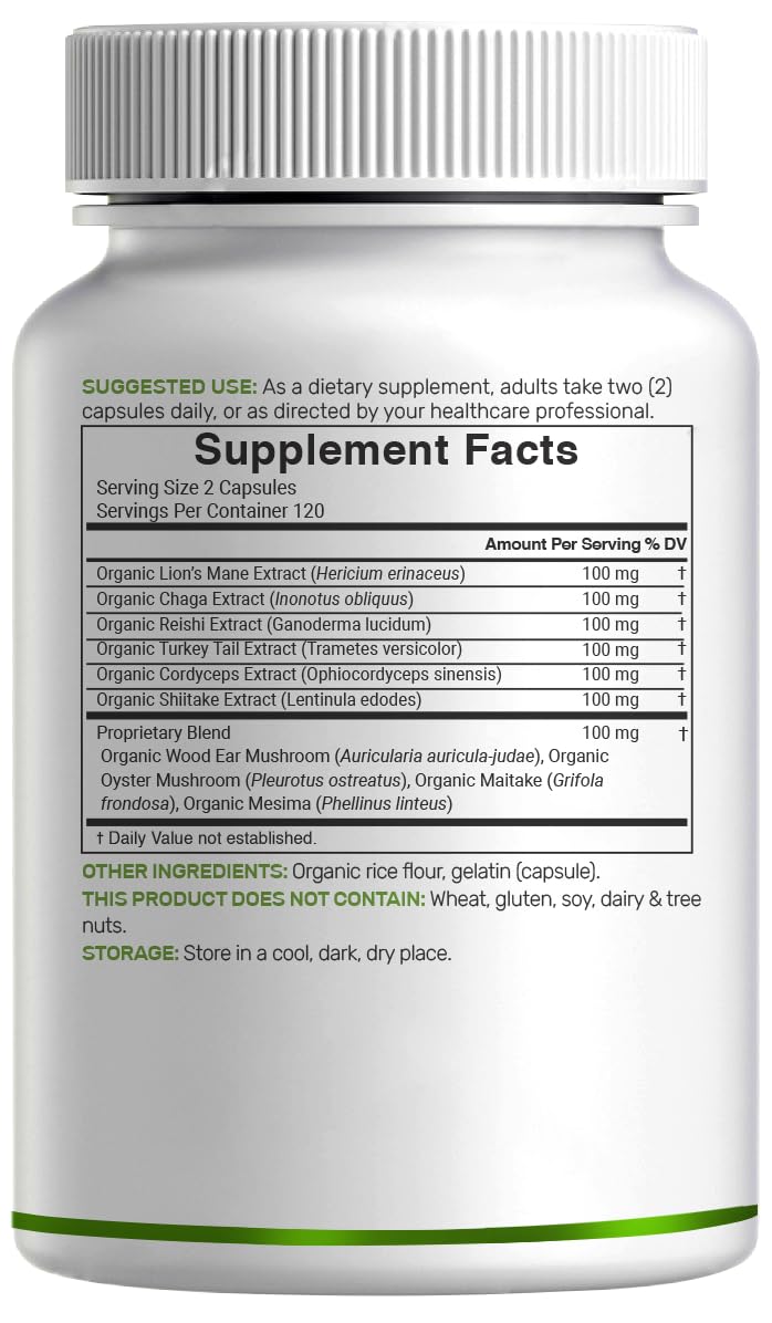 US-grown organic mushroom blend ingredients