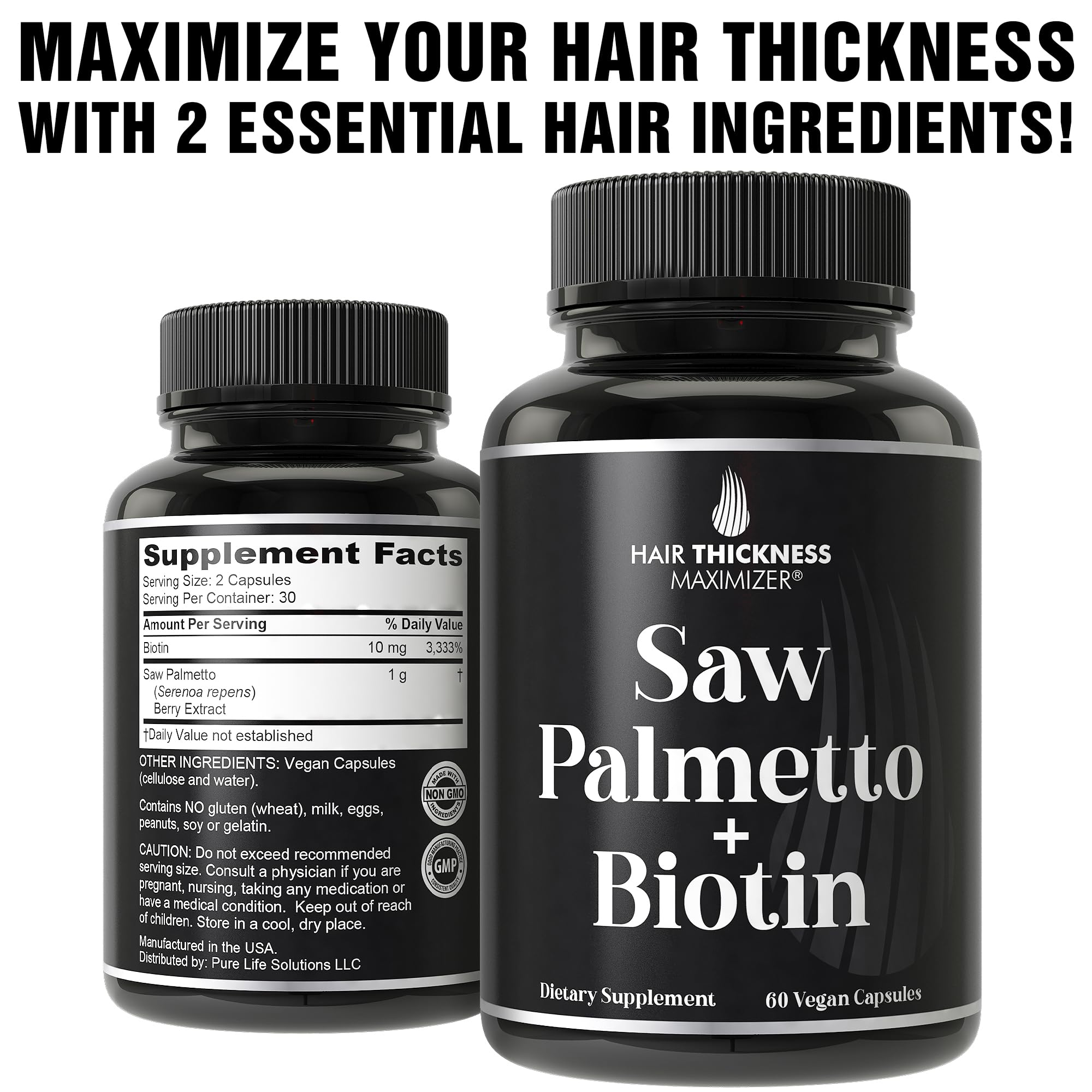 USA-made GMP-certified Hair Thickness Maximizer caplets