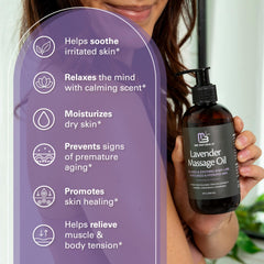 Made in USA label on Lavender Massage Oil