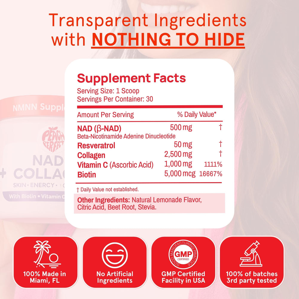 USA-made NAD collagen supplement produced in a GMP facility