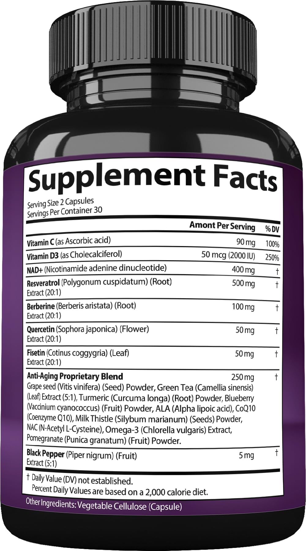 USA-made NAD supplement bottle packaging